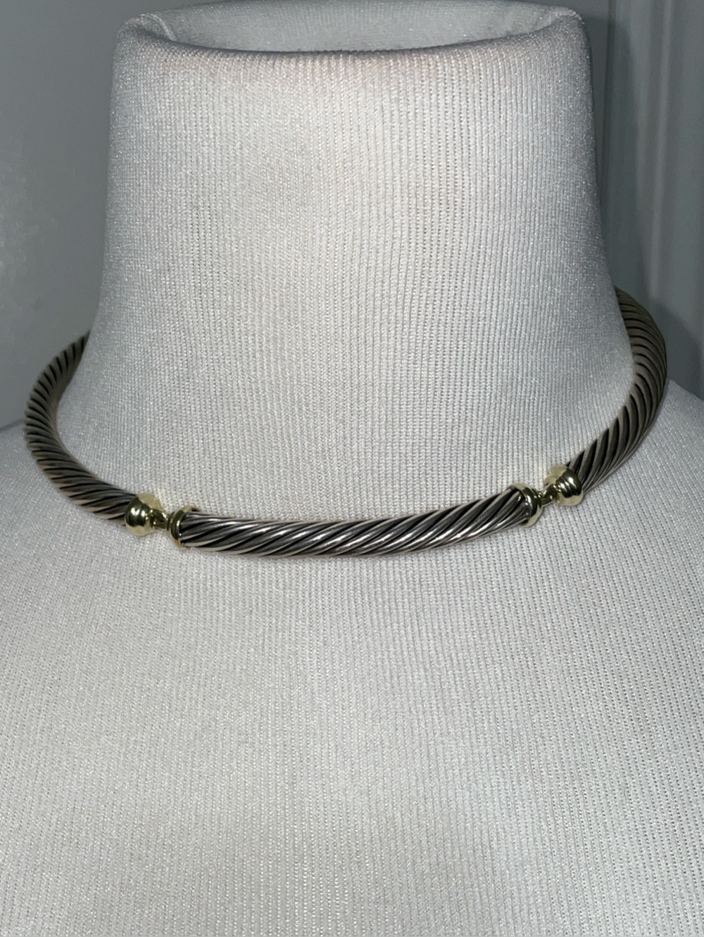 David Yurman Metro Cable necklace, twisted cable design, 925 with 14K